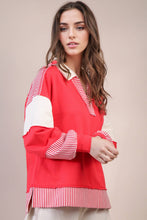 Load image into Gallery viewer, Color Block Solid &amp; Stripe Casual Knit Top: SAGE
