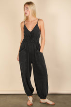 Load image into Gallery viewer, Mineral Washed Cotton Gauze Casual Jumpsuit: SAGE
