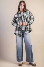 Load image into Gallery viewer, Oversized Checkered Casual Shacket Jacket: OLIVE MIX
