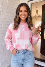 Load image into Gallery viewer, LAS Patchwork Floral Print Mock Neck Sweatshirt (S-XL): Green / S
