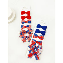Load image into Gallery viewer, American Flag Bow Hair Clip Set: MIX COLOR
