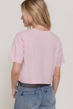 Load image into Gallery viewer, Short Sleeve Crew Neck Oversize Crop Cotton Knit Tee: RED-red / L
