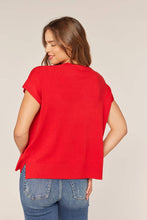 Load image into Gallery viewer, Kansas City Graphic Cap Sleeve Knit Top: Scarlet
