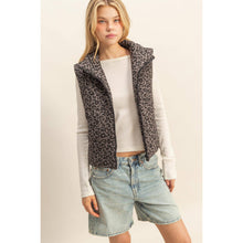 Load image into Gallery viewer, Leopard Print Puffer Vest: CREAM
