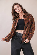 Load image into Gallery viewer, Oversized Leopard Printed Button Down Shirt: MOCHA MIX
