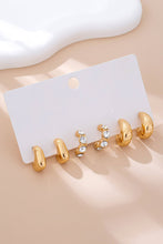 Load image into Gallery viewer, Rhinestone Geo Puffy Hoop Trio | 80E61592: GOLD

