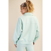 Load image into Gallery viewer, MODAL SCUBA PIPING QUARTER ZIP PULLOVER: Black/Cream

