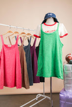 Load image into Gallery viewer, ND31251-Mineral Washed Knit Mini Dress with Shorts Inside : BLACK / S-M-L/2-2-2
