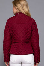 Load image into Gallery viewer, Suede Piping Detail Rib Quilted Padding Jacket : TAUPE
