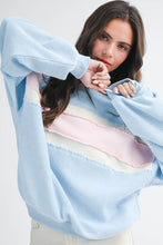 Load image into Gallery viewer, Winnie Sweatshirt: White/Heather Gray/Sky
