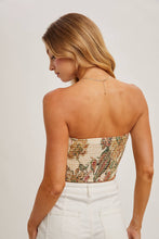 Load image into Gallery viewer, PAISLEY SATIN BANDANA TUBE TOP: VANILLA
