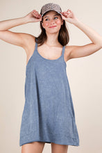 Load image into Gallery viewer, ND31251-Mineral Washed Knit Mini Dress with Shorts Inside : BLACK / S-M-L/2-2-2
