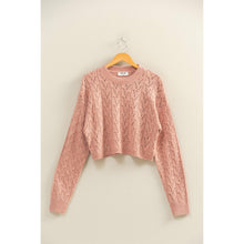 Load image into Gallery viewer, Cropped Cable Knit Sweater: ALPACA

