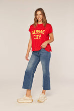 Load image into Gallery viewer, Kansas City Graphic Cap Sleeve Knit Top: Scarlet
