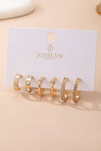Load image into Gallery viewer, Gold-Tone Crystal Huggie Hoop Earring Set | 80E61880: SET
