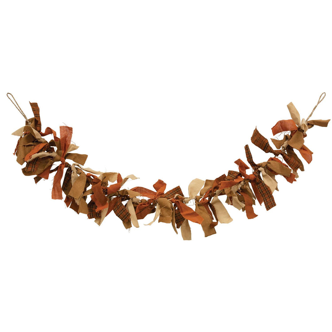 Primitive Fall Colors Rag Garland