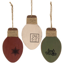 Load image into Gallery viewer, Distressed Wooden Christmas Light Ornament, 1 Ornament
