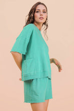 Load image into Gallery viewer, Mineral Washed Knit Casual Top: SEAFOAM
