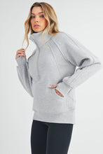 Load image into Gallery viewer, Long Dove Funnel Neck Half Zip: Pink
