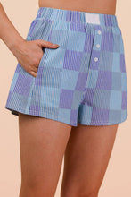 Load image into Gallery viewer, Striped &amp; Checker Boxer Shorts: BLUE STRIPE
