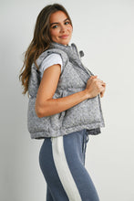 Load image into Gallery viewer, High Neck Floral Puffer Vest - BMJ7560: BLUSH / S
