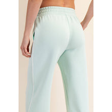 Load image into Gallery viewer, MODAL SCUBA PIPING STRAIGHT PANT: Black/Cream
