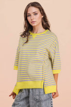 Load image into Gallery viewer, NT12481-Oversized Stripe Casual Knit Top: RED/CREAM / S-M-L/2-2-2
