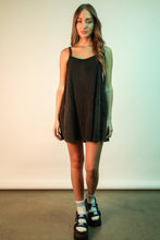 Load image into Gallery viewer, ND31251-Mineral Washed Knit Mini Dress with Shorts Inside : BLACK / S-M-L/2-2-2
