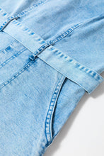 Load image into Gallery viewer, Spaghetti Straps Belted Spring  Denim Romper
