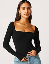 Load image into Gallery viewer, Square Neck Cropped Basic Tee: Dark Grey
