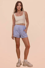 Load image into Gallery viewer, Striped &amp; Checker Boxer Shorts: BLUE STRIPE

