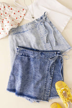 Load image into Gallery viewer, JEAN Washed Denim Skort: LT INDIGO
