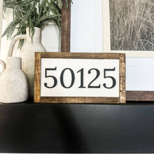 Load image into Gallery viewer, Zip Code/Area Code or House Number Custom 3D Laser Wood Sign: Dark Walnut
