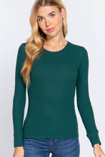 Load image into Gallery viewer, Long Sleeve Crew Neck Thermal Knit Top  : IVY-ivory
