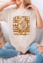 Load image into Gallery viewer, Distressed Tiger Unisex Round Neck Tee: H Grey/Brwn / M / Graphic T-Shirt
