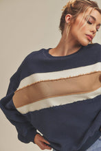 Load image into Gallery viewer, Navy/Ivory/Tan Sweatshirt
