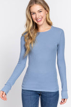 Load image into Gallery viewer, Long Sleeve Crew Neck Thermal Knit Top  : IVY-ivory
