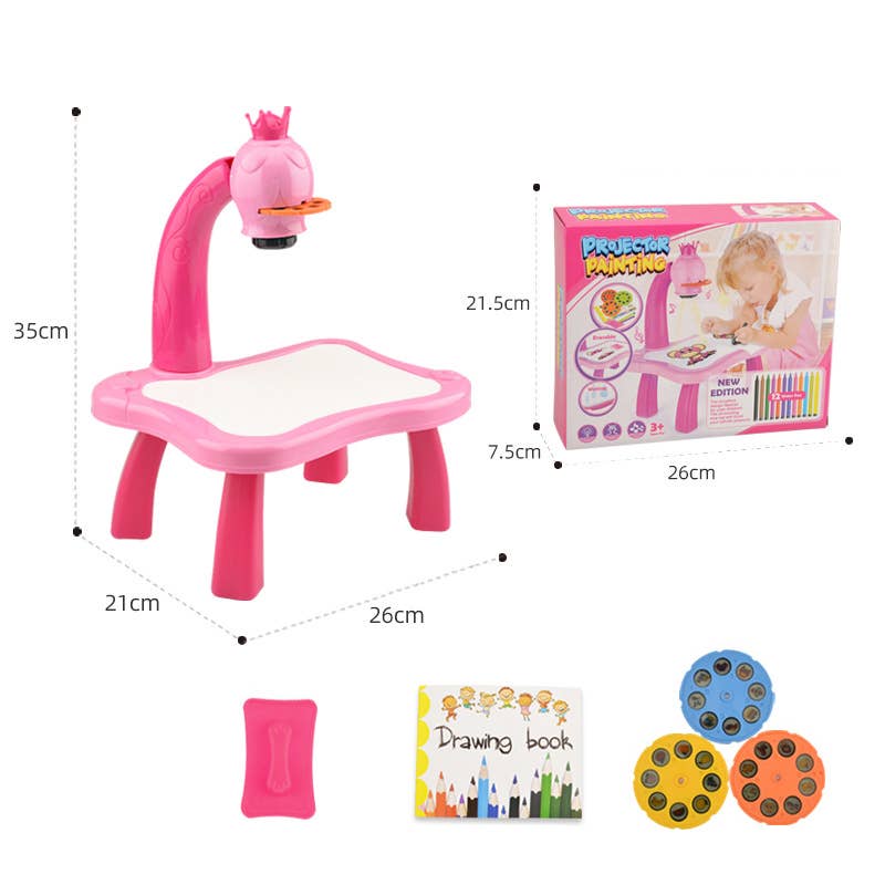 Multifunctional Projector Drawing and Writing Desk for Kids: Rosy / One Size