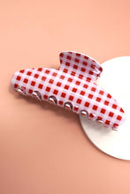 Load image into Gallery viewer, JUMBO STRIPE PLAID OVAL HAIR CLAW CLIPS | STRIPE PINK
