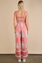 Load image into Gallery viewer, Boho Printed Smocking Detail Jumpsuit: TAUPE
