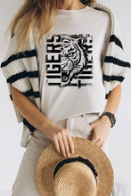 Load image into Gallery viewer, Distressed Tiger Unisex Round Neck Tee: H Grey/Brwn / S / Graphic T-Shirt
