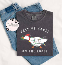 Load image into Gallery viewer, Festive Goose on the Loose Tee - Crew: Pepper / 2X / TEE
