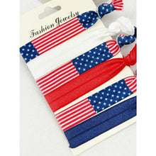 Load image into Gallery viewer, American Flag Hair Tie Bracelet Set: MIX COLOR / ONE
