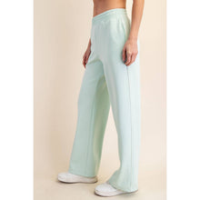 Load image into Gallery viewer, MODAL SCUBA PIPING STRAIGHT PANT: Black/Cream
