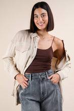 Load image into Gallery viewer, Mineral Washed Oversized Gauze Shacket Jacket: CORAL
