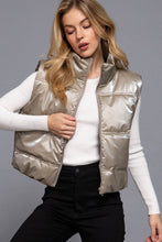 Load image into Gallery viewer, High Neck Zip Up Vest: TPE-taupe
