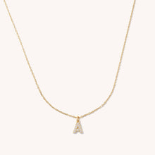 Load image into Gallery viewer, Mini Crystal Initial Charm Necklace- Waterproof: C
