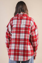 Load image into Gallery viewer, Oversized Checkered Casual Shacket Jacket: OLIVE MIX
