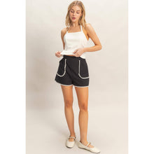 Load image into Gallery viewer, Scallop Trim High-Waisted Shorts: BEIGE

