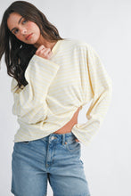 Load image into Gallery viewer, Oversized Stripe Long Sleeve Top: Chocolate / Contemporary
